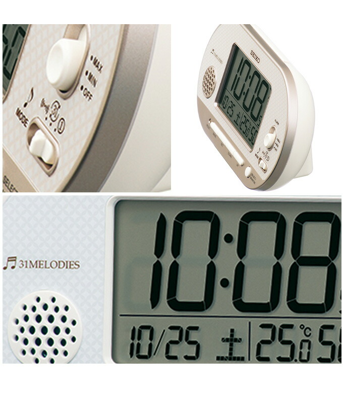 楽天市場】SEIKO セイコー 置時計 デジタル時計 カレンダー 温度・湿度