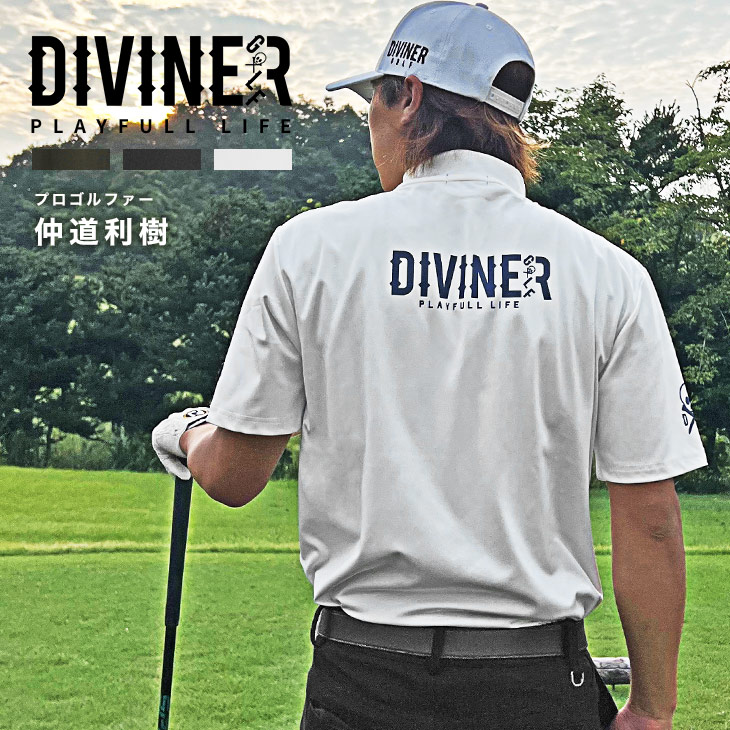 楽天市場】【DIVINER GOLF】 ゴルフウェア 半袖 モックネック Tシャツ