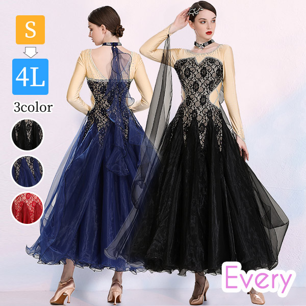 社交ダンス ワンピース スカート M位 社交ダンス ワンピース スカート