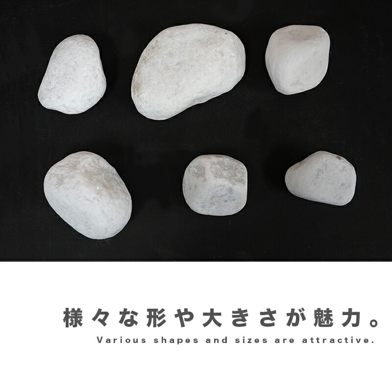 楽天市場】庭石 ホワイト 20kg 丸い タンブル 白色 割栗石 置き石 砕石