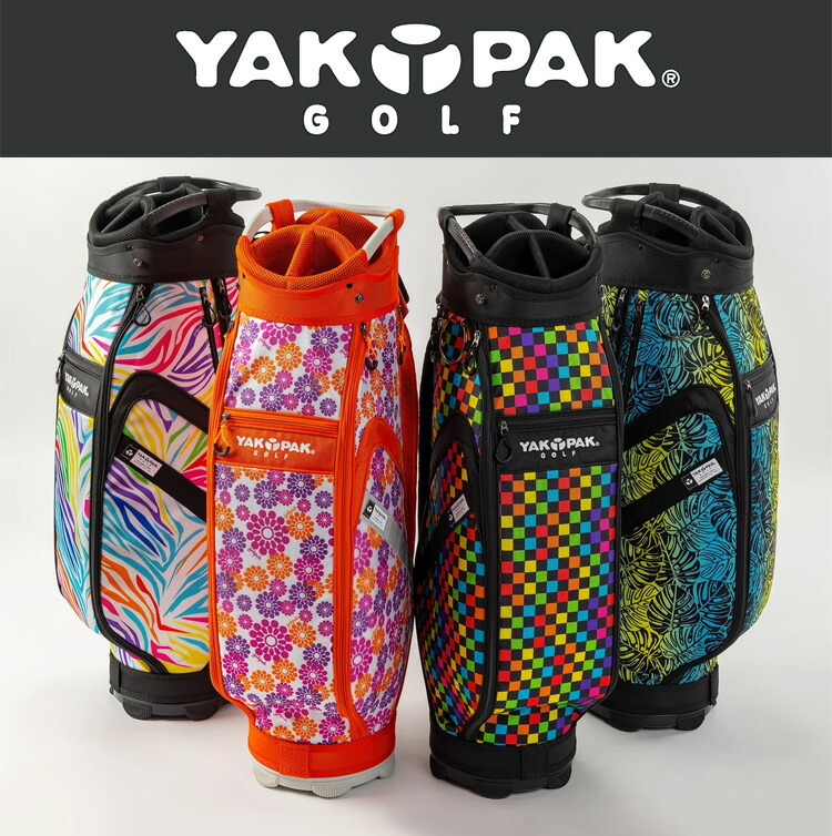YAKPAK GOLF オレンジ 花柄 キャディバック YAKPAK GOLF オレンジ 花柄