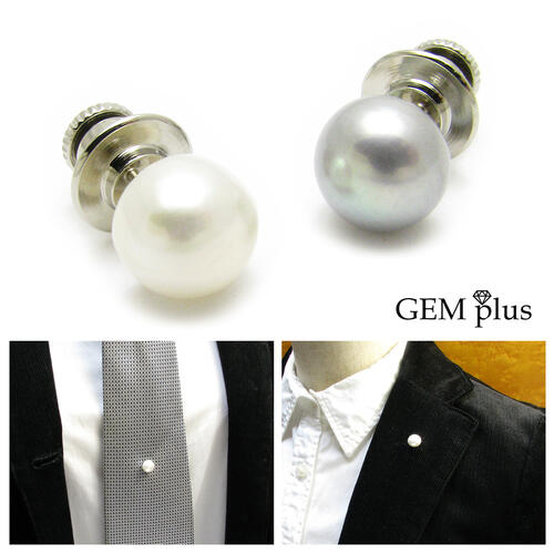 楽天市場】ラペルピン メンズ シンプル 淡水パール 真珠 本物 ネクタイ