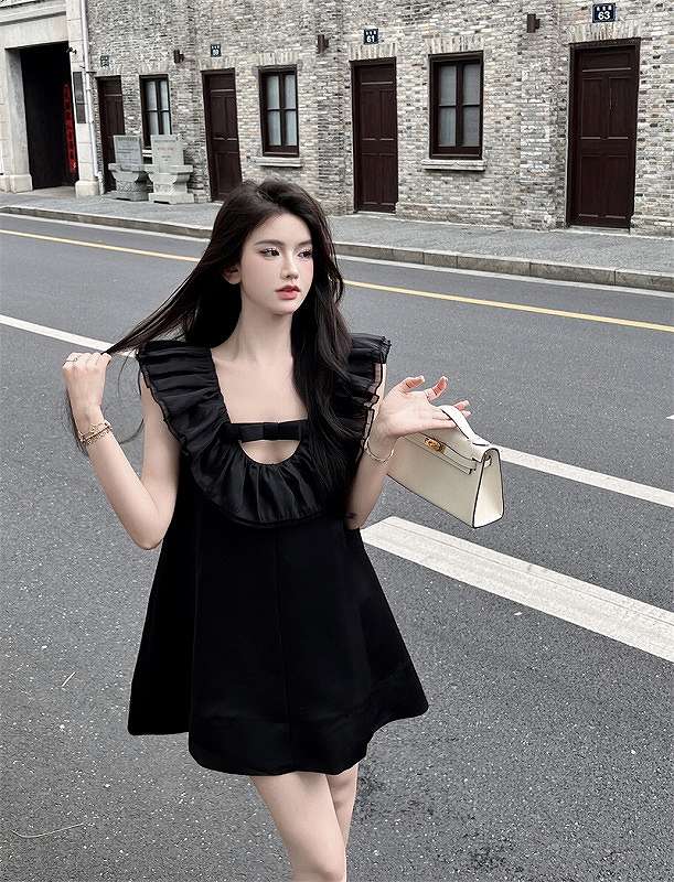 Na+H ブラック フリル ノースリーブ ミニワンピース 楽天市場