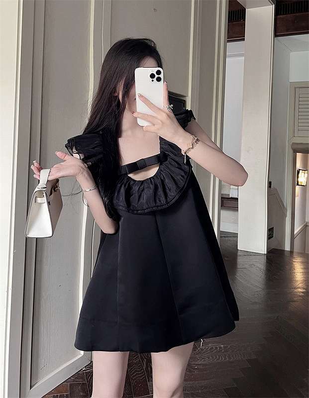 楽天市場】ノースリーブワンピース ミニワンピース フリル 切り替え