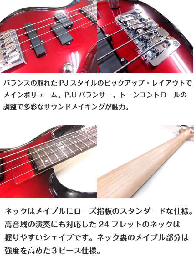 楽天市場】ベース 初心者 入門 Aria Pro II アリア プロ IGB-STD ZOOM