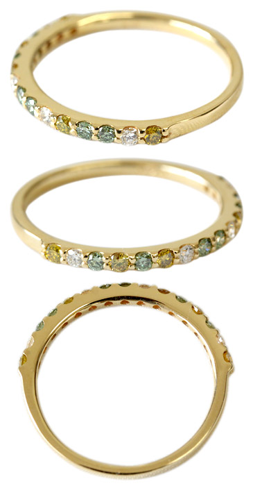 楽天市場】K18 マルチカラー ダイヤモンド エタニティリング 0.25ct 18