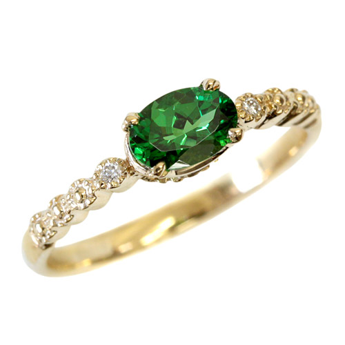 楽天市場】K18 18金 リング グリーンガーネット （ツァボライト） 4.0