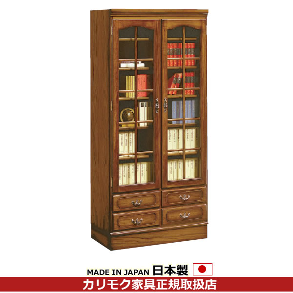 楽天市場】カリモク 本棚 書棚 コロニアル 書棚 幅888mm （ガラス扉