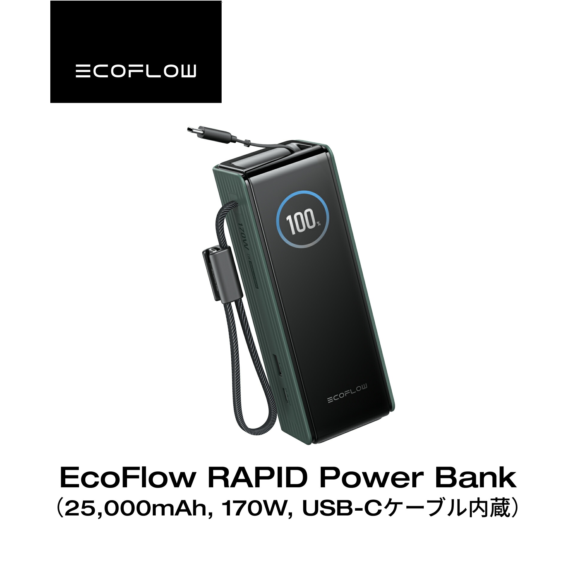 楽天市場】EcoFlow RAPID Power Bank 25000mAh 170W USB-C ケーブル