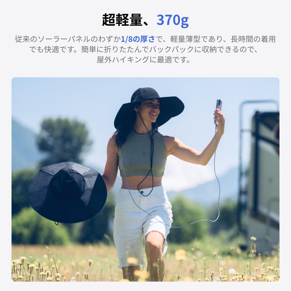 楽天市場】EcoFlow Power Hat 着用型ソーラーハット USB-A USB-C