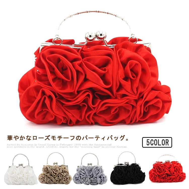 楽天市場】パーティーバッグ ローズ クラッチバッグ パーティ