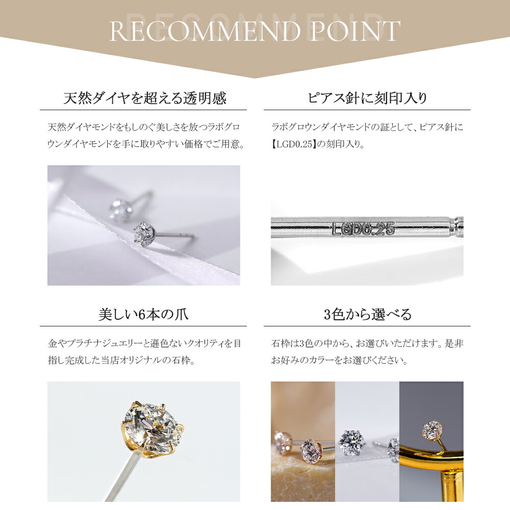 楽天市場】ダイヤモンド ピアス レディース 0.25カラット ラボグロウン