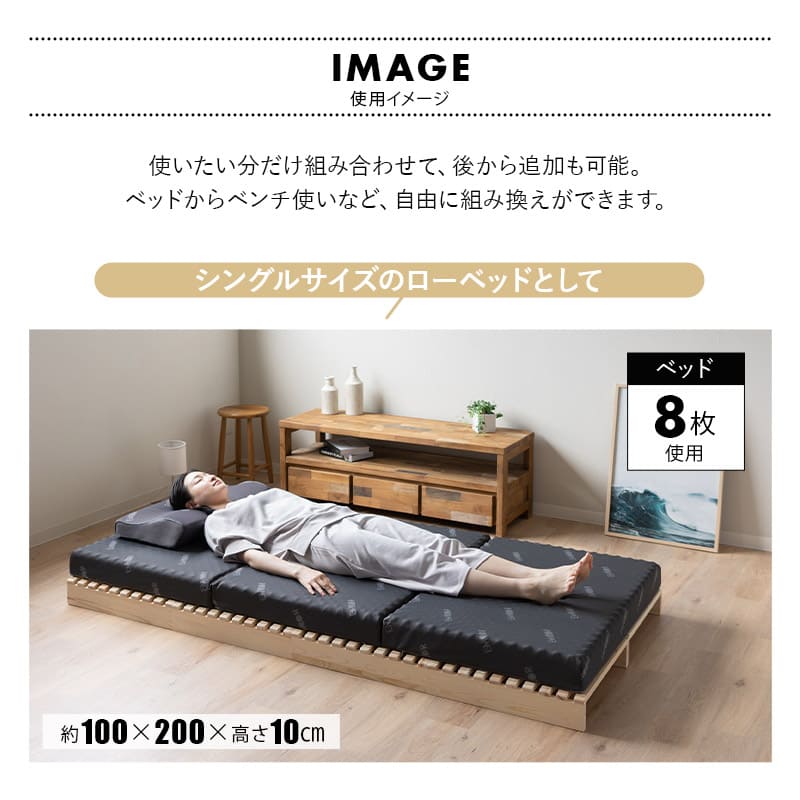 楽天市場】【最大1500円OFF】パレットベッド すのこベッド 8枚 正方形