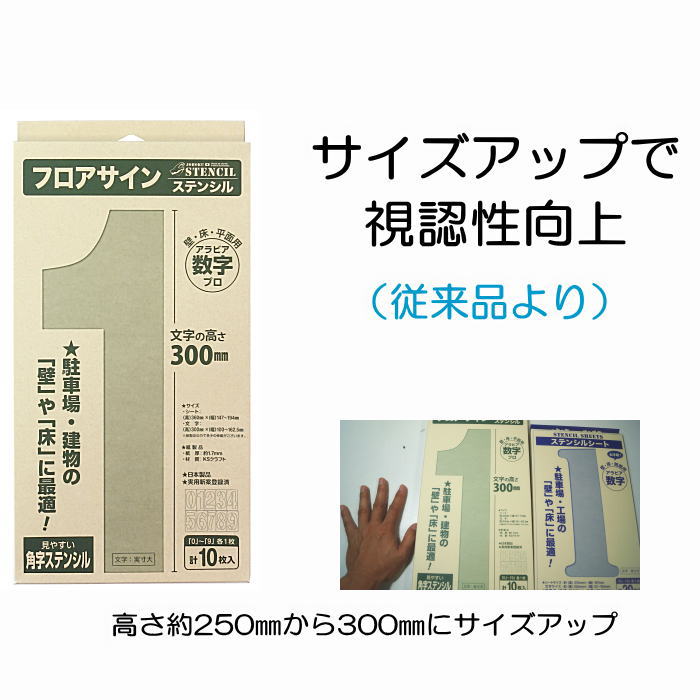 楽天市場】ステンシルシート 数字 駐車場 フロアサイン数字PRO