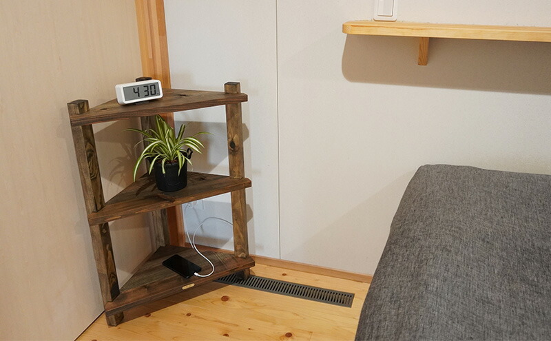 アンティーク】木製 コーナーラック 飾り棚 収納棚 昭和レトロ 古家具