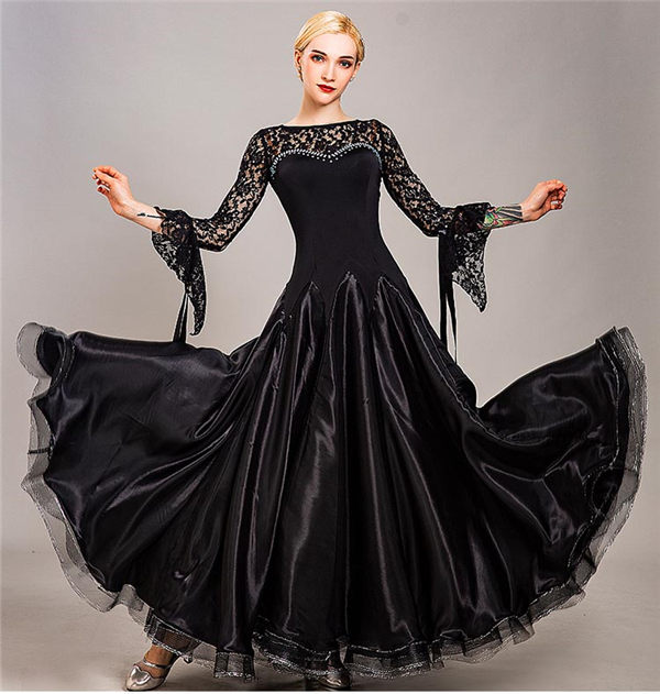 楽天市場】社交ダンス ダンス発表会 大きい裾 豪華な社交ダンスドレス