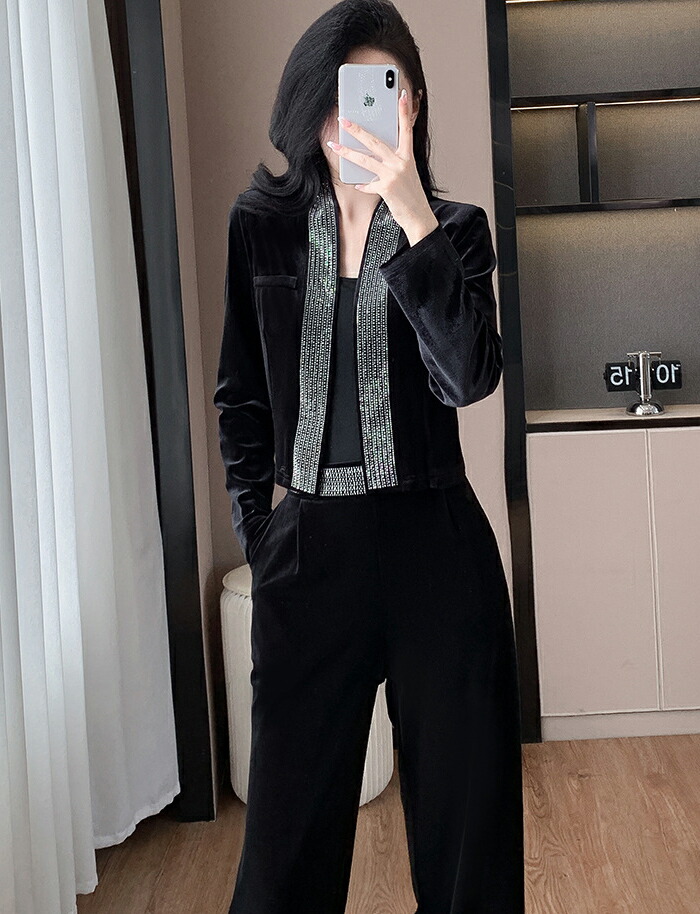 楽天市場】ベルベットセットアップ ジャケット パンツドレス 長袖 春秋