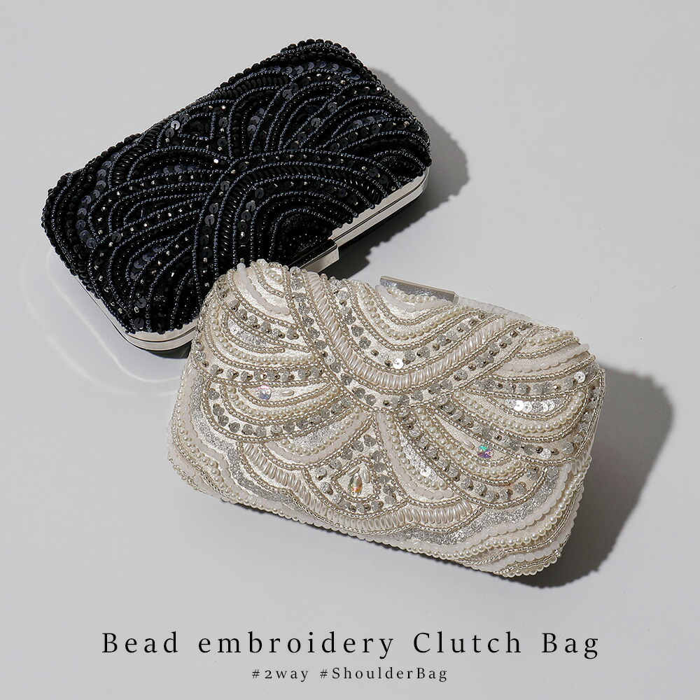 楽天市場】パーティー クラッチ パーティーバッグ ビーズ 刺繍