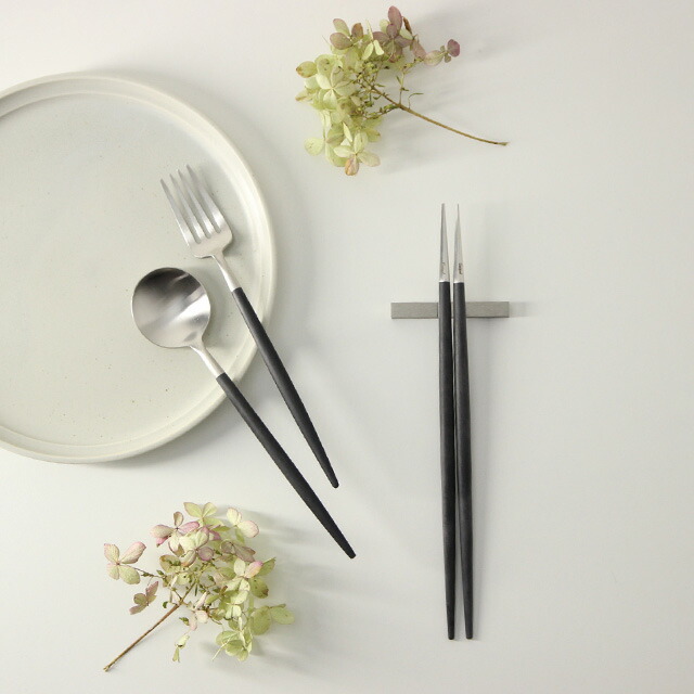 楽天市場】Cutipol GOA クチポール ゴア ブラック 箸＋箸置きセット