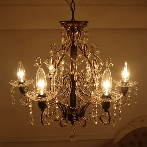 楽天市場】シャンデリア ジュエル 6灯 ホワイト/アンティークブラック