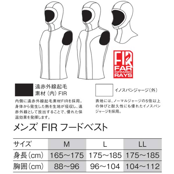 楽天市場】GULL ガル 2mmx3mm FIRフードベスト メンズ 男性用 本体2
