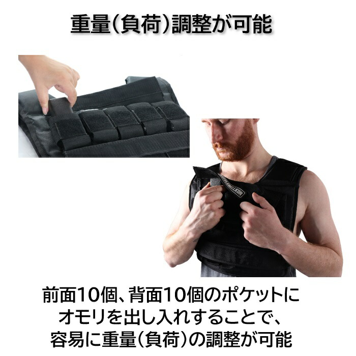 楽天市場】ウエイトベスト・ジャケット 20KG 筋トレ 自重トレーニング