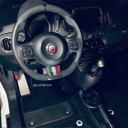 楽天市場】KOSHI ABARTH 595 カーボンステアリング下部カバー