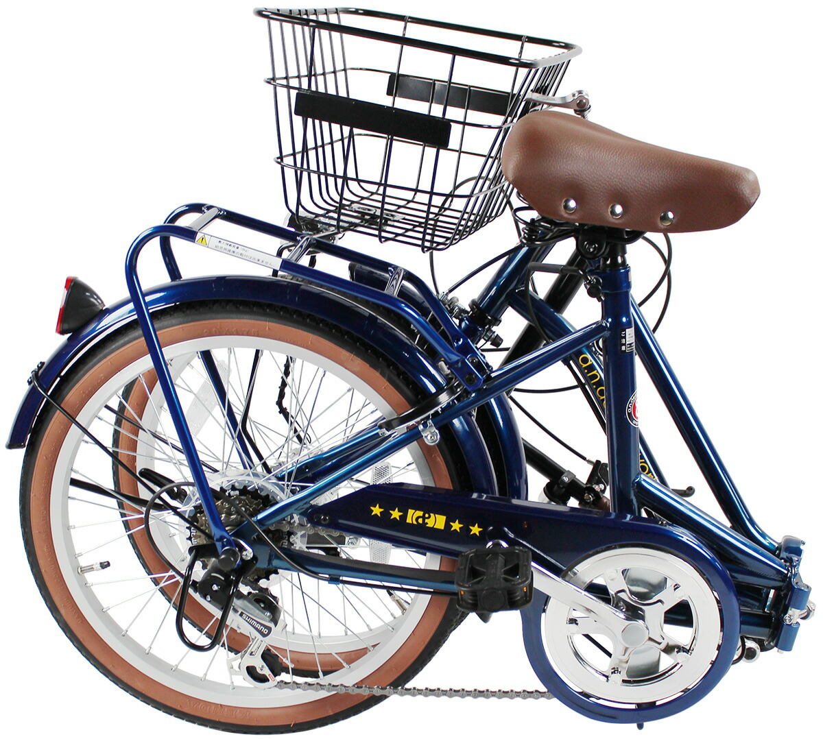 楽天市場】折りたたみ自転車 20インチ ミニベロ 前カゴ付き LEDオート