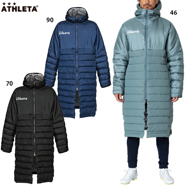 楽天市場】アスレタ ベンチコート 大人用 サッカー フットサル 中綿