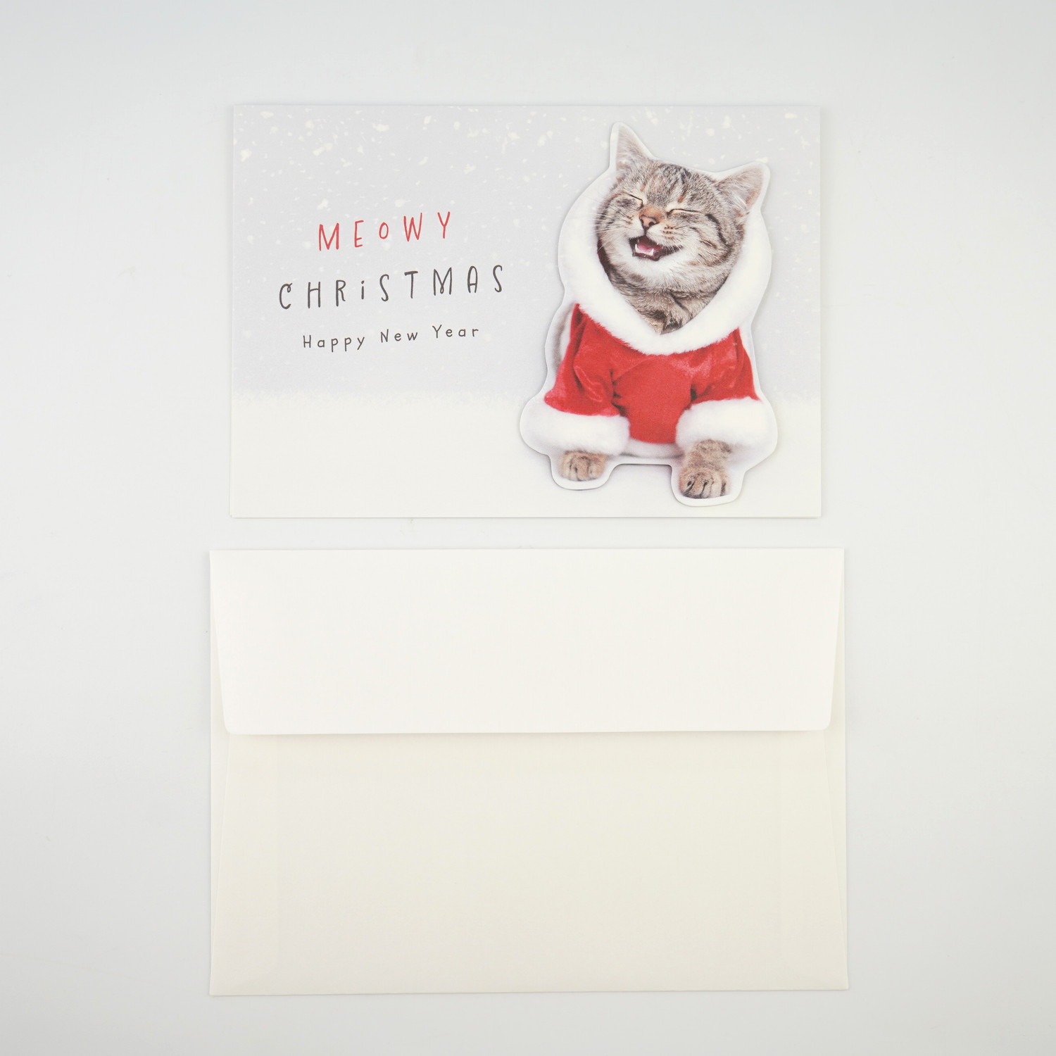 楽天市場】立体クリスマスカード 笑い目猫サンタ｜xcd-305 : FRONTIA