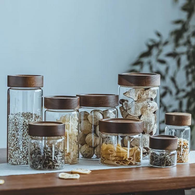 イマン ダイアナローズ 木蓋ガラスキャニスターSMセット イマン