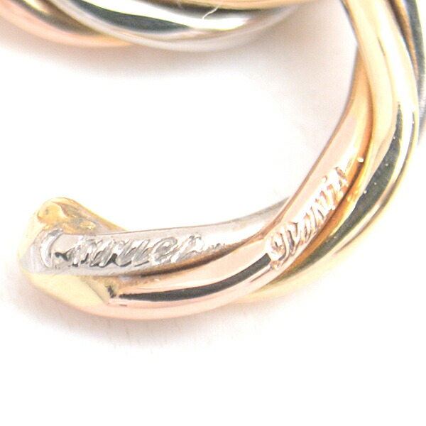 磨き済】カルティエ トリニティ フープ ピアス 片耳用 6816 磨き済