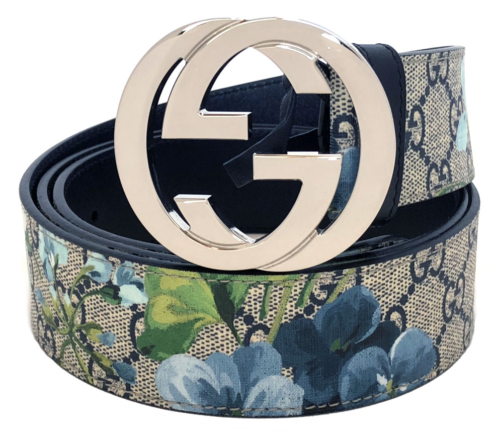 GUCCI 花柄レザーベルト 保存袋付き GUCCI 花柄レザーベルト 保存袋
