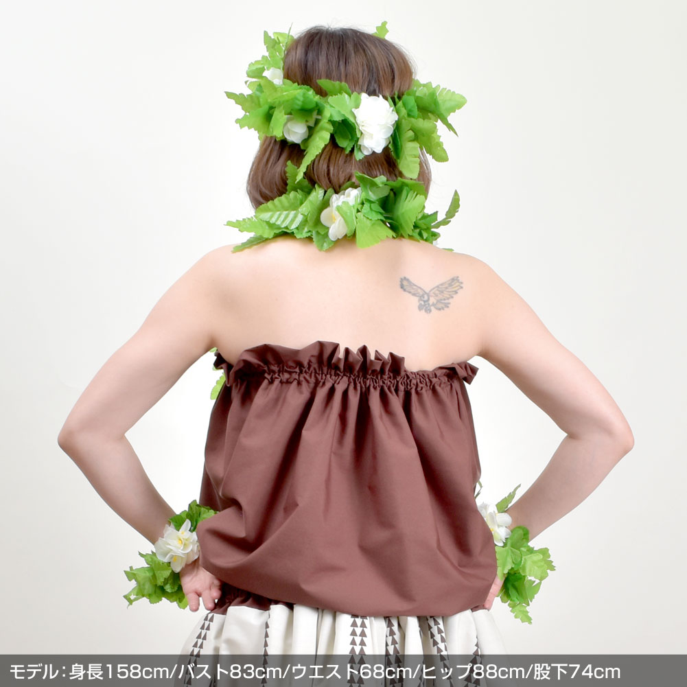 楽天市場】【即納】フラダンス衣装 レイ 3点セット 葉 造花 フラ衣装