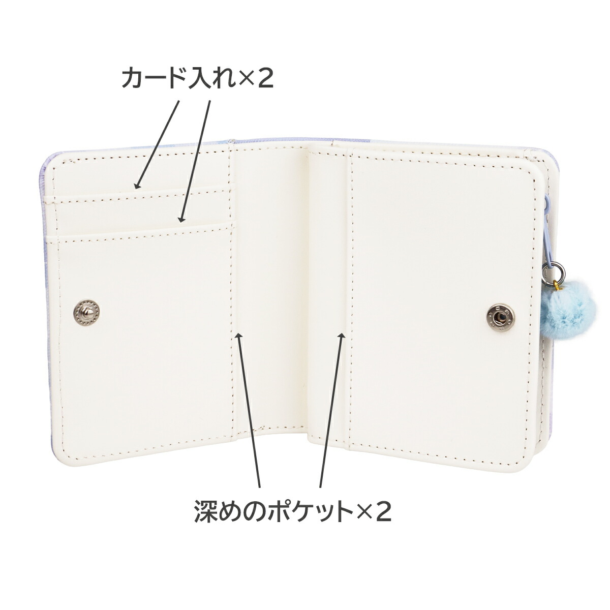 楽天市場】財布 二つ折り 女の子 ふわみみ ネコ サイフ (MGX-104