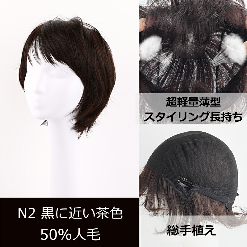 楽天市場】全国カット/返品OK 人毛 医療用ウィッグ ショート 医療用