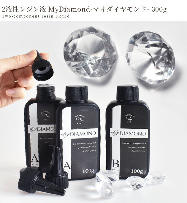 楽天市場】2液性 レジン液 マイダイヤモンド 300g □ 2液性レジン