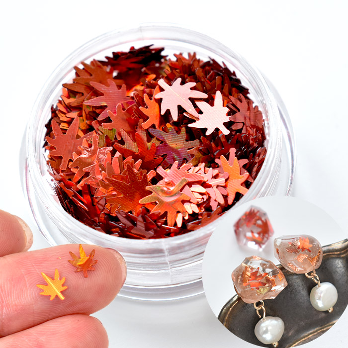 楽天市場】紅葉 ホログラム 封入 パーツ 1ケース レッド 赤 □ 秋 秋