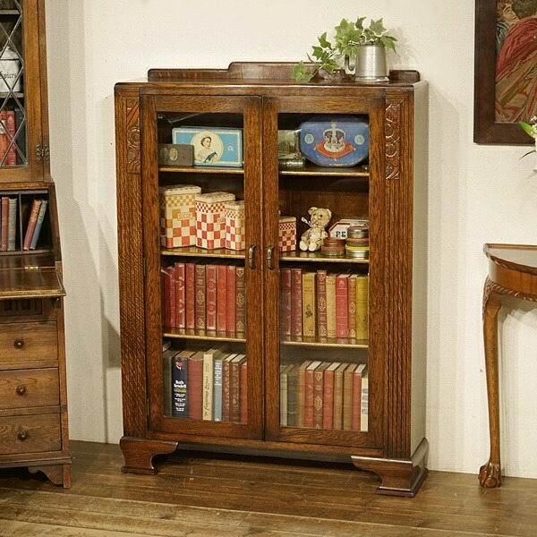 イギリス アンティーク 家具 ブックシェルフ ブックケース 本棚 6753d