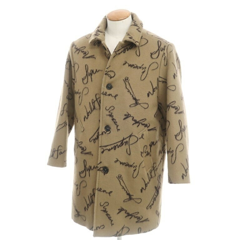 楽天市場】【中古】シュプリーム Supreme Script Logos Wool Overcoat