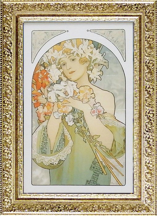 楽天市場】絵画 アルフォンス ミュシャ「フラワー」/インテリア 額入り