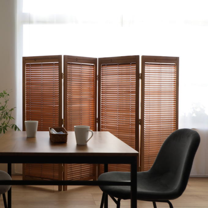 楽天市場】ブラインド パーテーション 自立 衝立 和風 間仕切り 木製 4