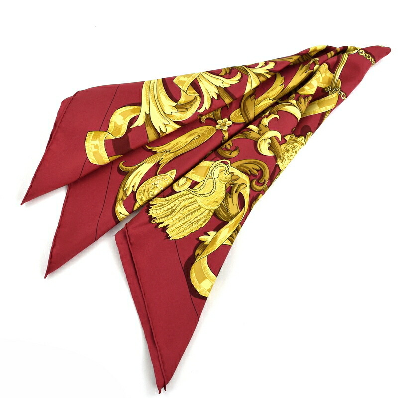 楽天市場】エルメス カレ90 スカーフ 大判 正方形 シルク レッド