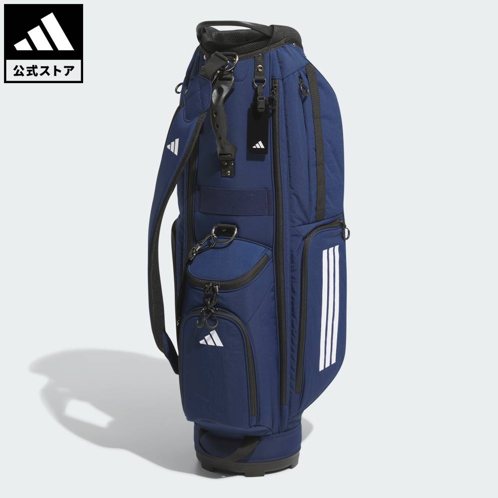 adidas キャディバッグ 赤黒ストライプ adidas ゴルフキャディバック黒