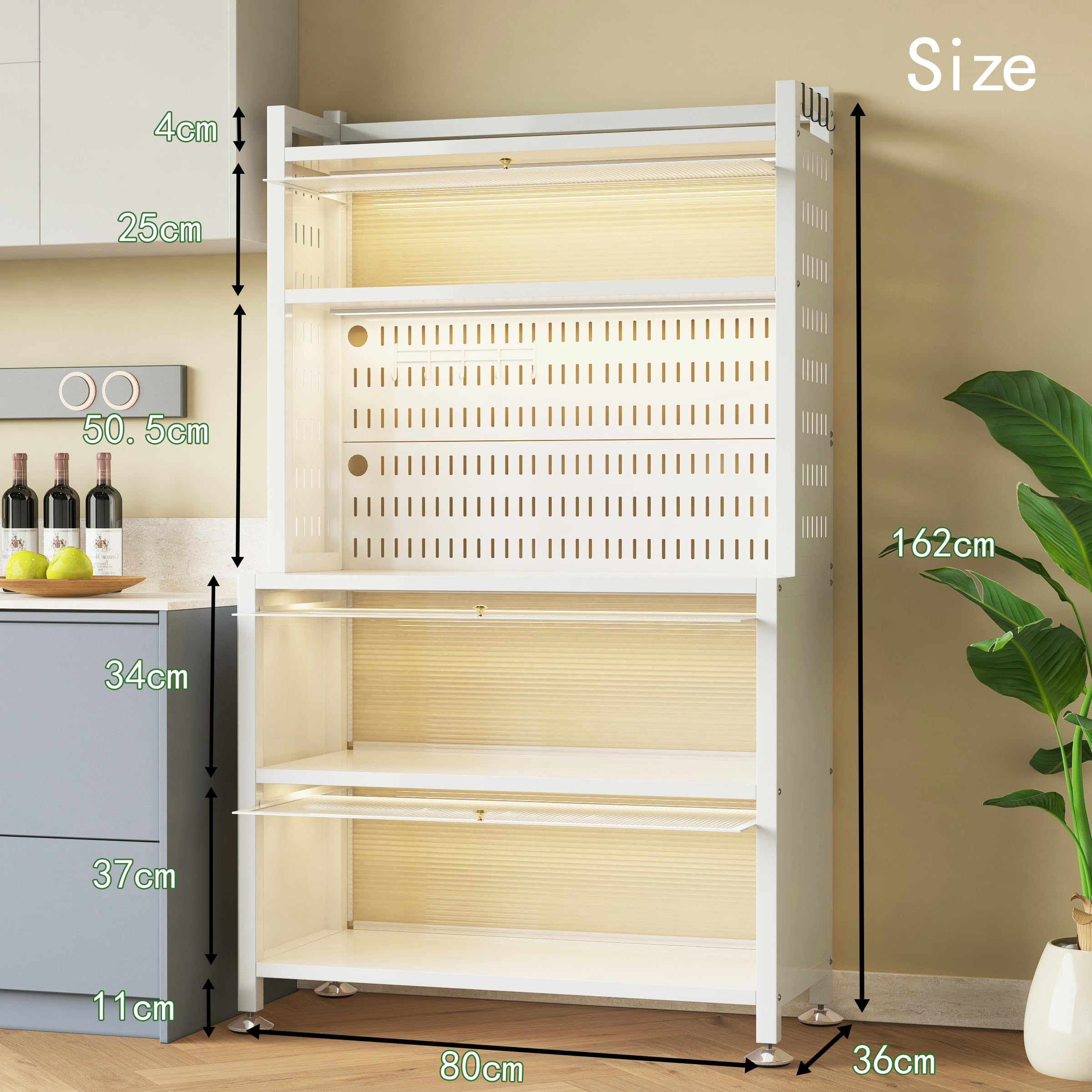 楽天市場】食器棚 スリム 食器棚 ひとり暮らし用 白 5段 キャスター