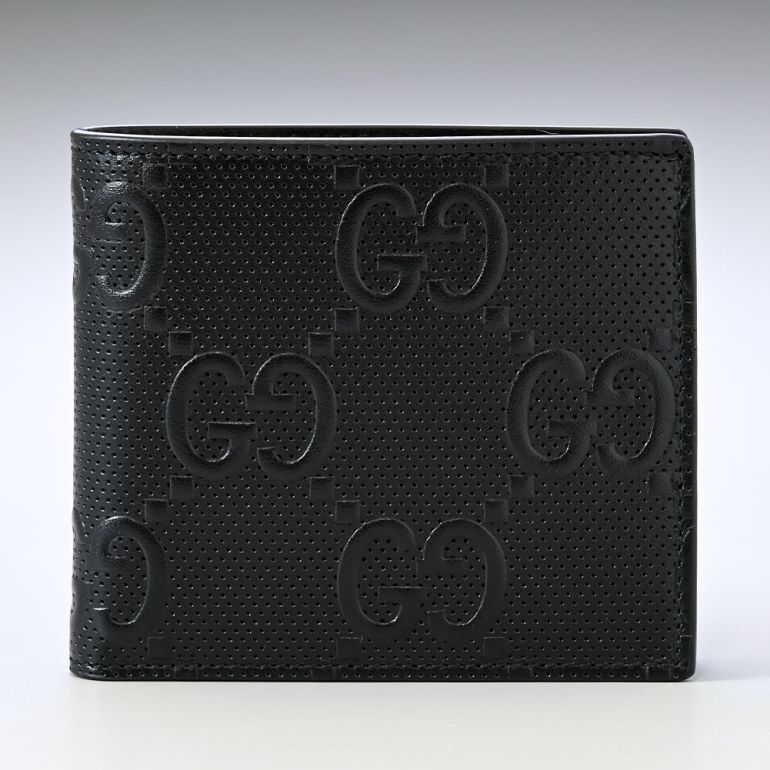 楽天市場】グッチ GUCCI 二つ折り財布 メンズ GGエンボス ブラック