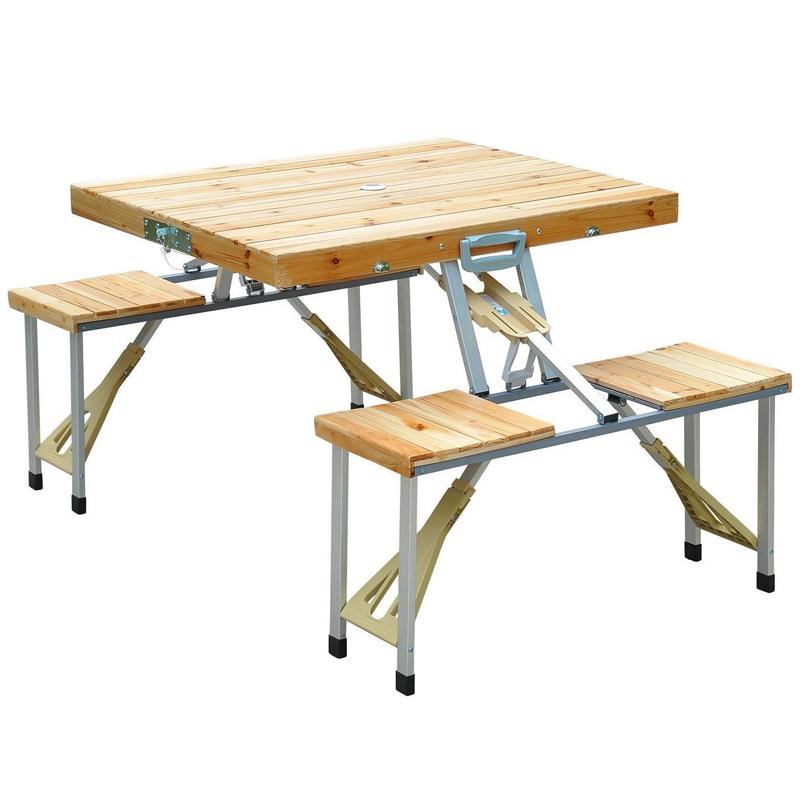 楽天市場】木製 折りたたみ ピクニックテーブルセット 4人用 傘穴付