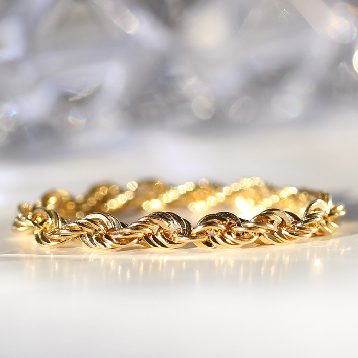 楽天市場】K18 中空 ロープ チェーンリング 即日配送 イタリア製