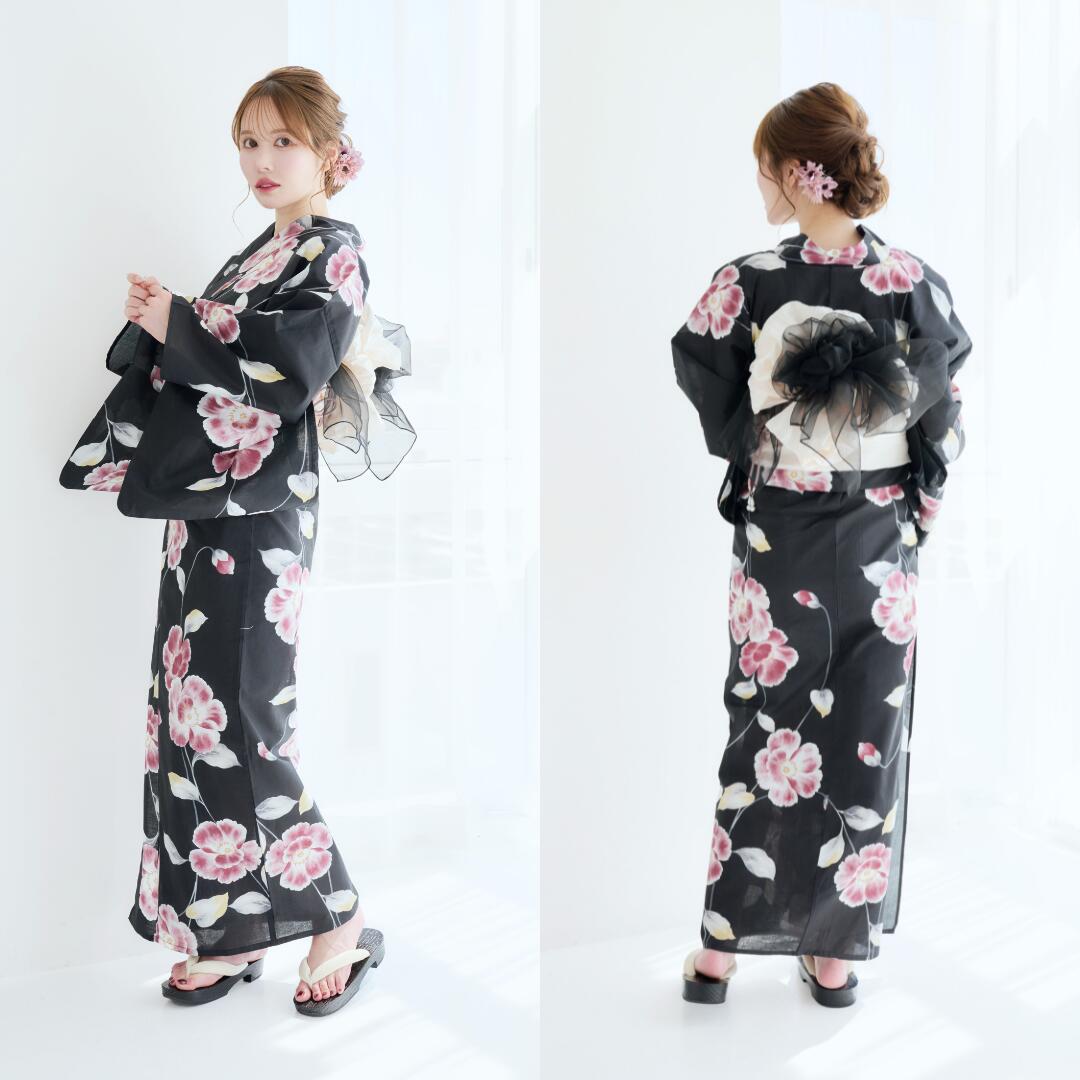 楽天市場】浴衣 レディース 4点set 4点セット 花柄 牡丹 椿 つばき