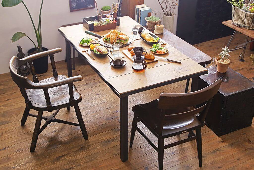 楽天市場】ダイニングテーブル 古材リメイク 天板無塗装 松材 明治期